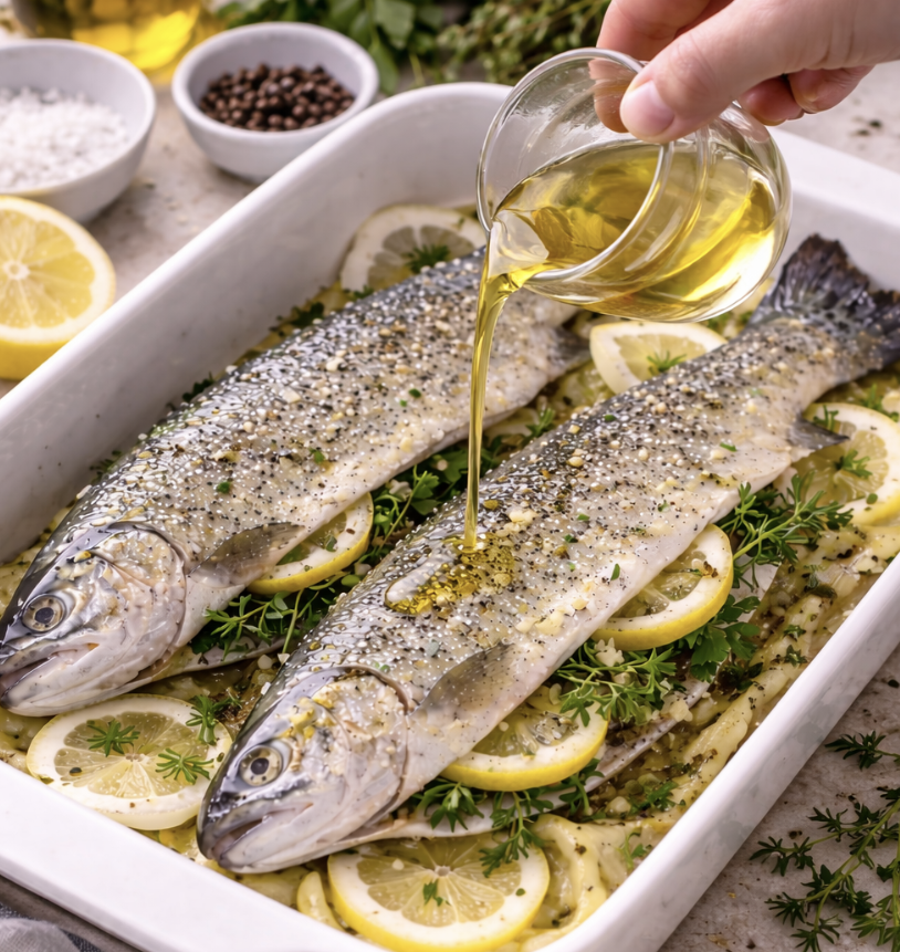 Gebackene Forelle mit Kräutern_5