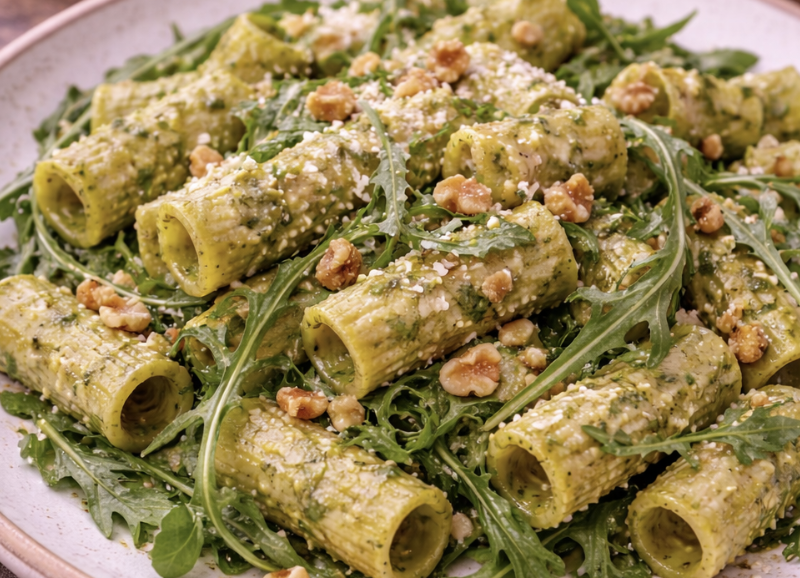 Pasta mit Walnuss-Pesto und Rucola_5