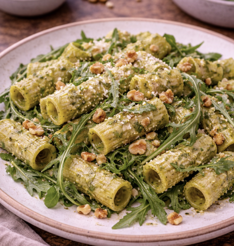 Pasta mit Walnuss-Pesto und Rucola_5