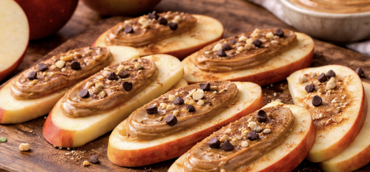 Apfelscheiben mit Erdnussbutter_5