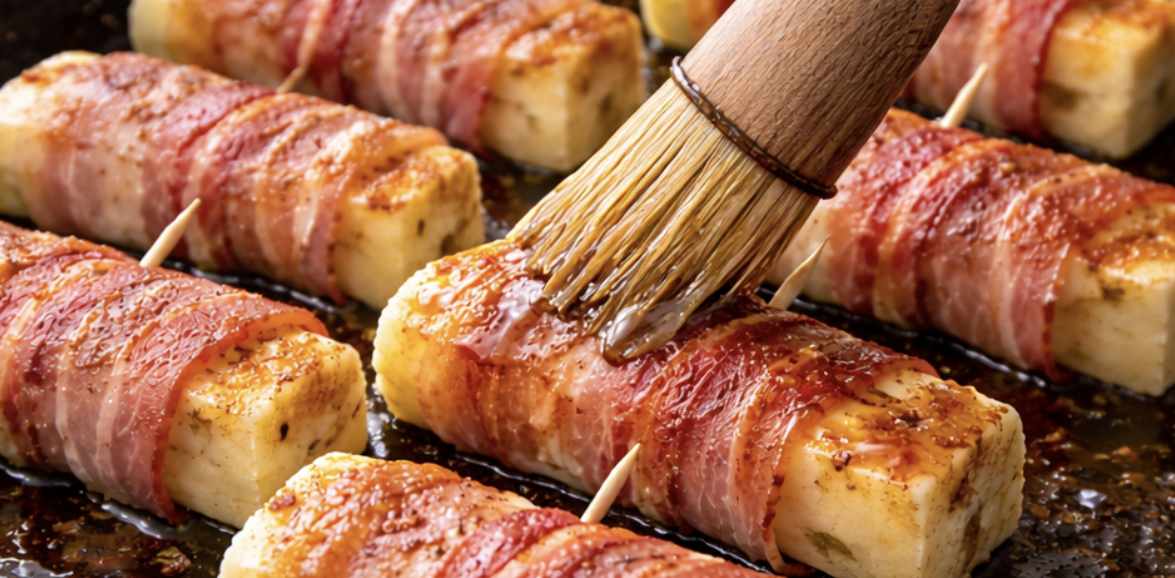 Mit Speck umwickelte Halloumi-Sticks_5