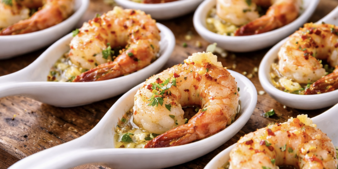 Knoblauchbuttergarnelen mit Chiliflocken in Minilöffeln_6