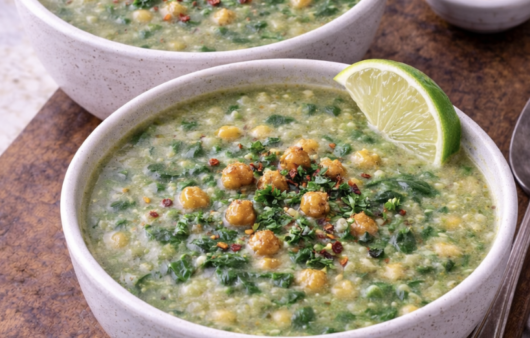 Spinat-Kichererbsen-Suppe mit Knoblauch_6