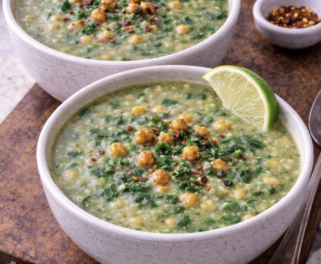 Spinat-Kichererbsen-Suppe mit Knoblauch_6