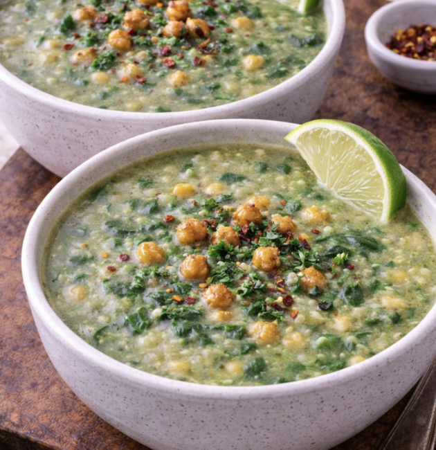 Spinat-Kichererbsen-Suppe mit Knoblauch_6