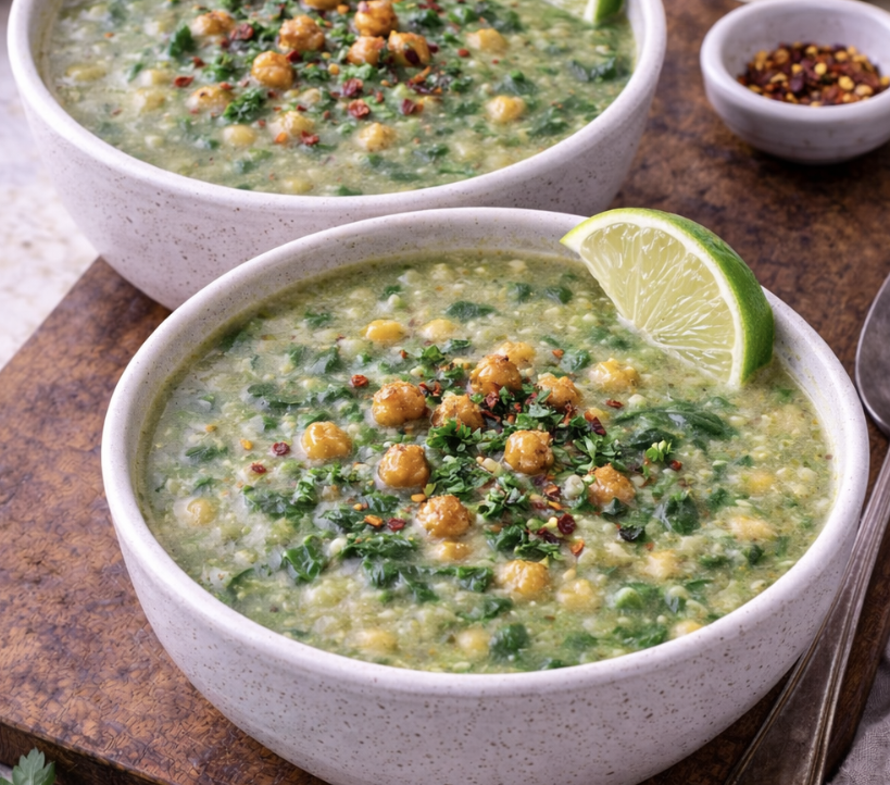 Spinat-Kichererbsen-Suppe mit Knoblauch_6