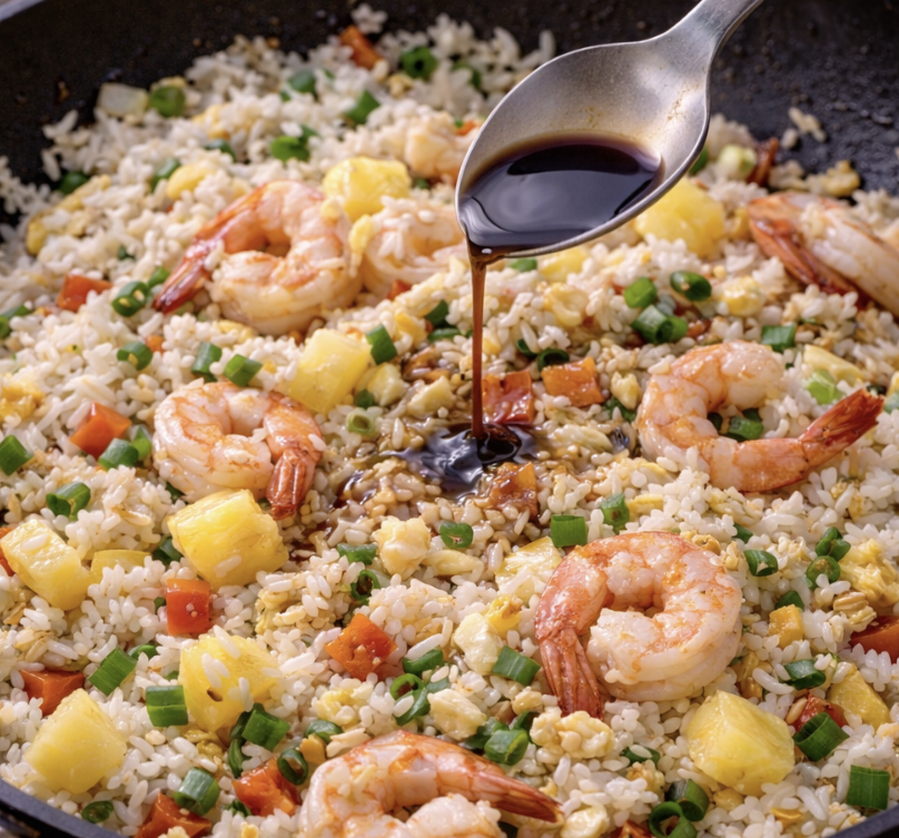 Gebratener Reis mit Ananas und Garnelen_6