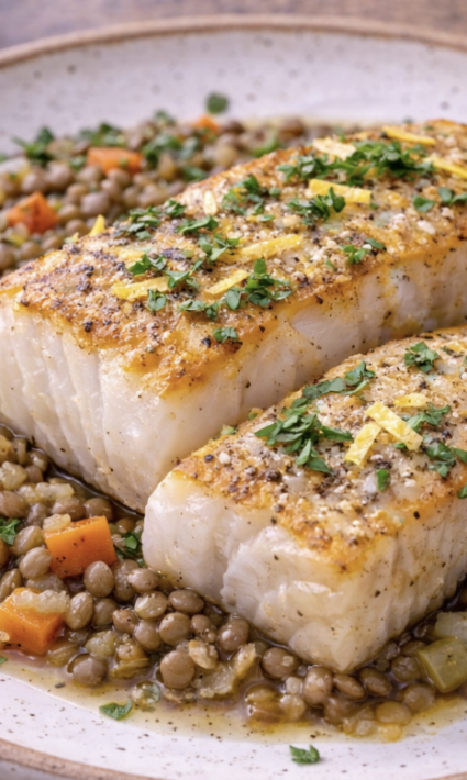 Kabeljau auf Linsen-Gemüse_6