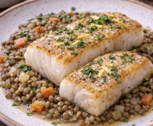 Kabeljau auf Linsen-Gemüse_6