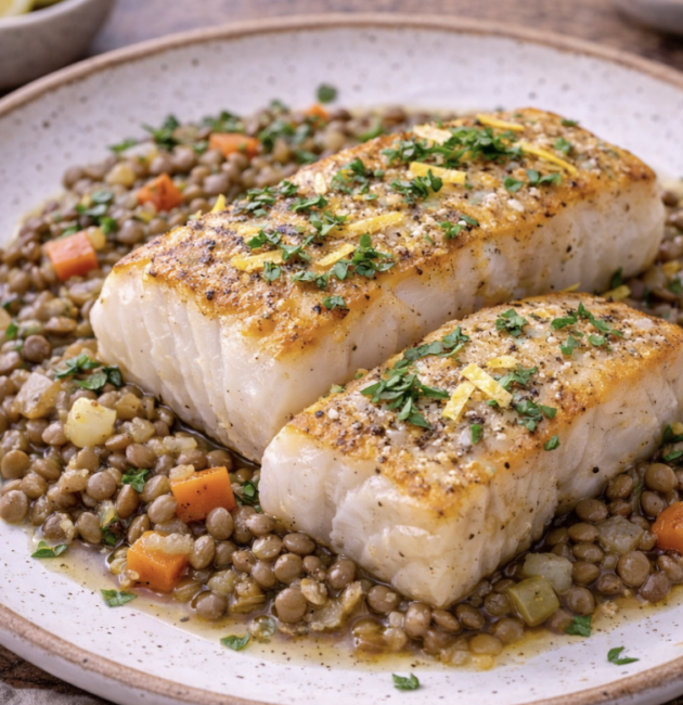 Kabeljau auf Linsen-Gemüse_6