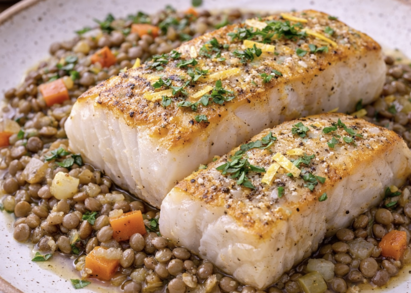 Kabeljau auf Linsen-Gemüse_6