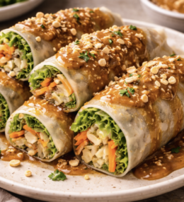 Frische philippinische Frühlingsrollen mit Palmenherz