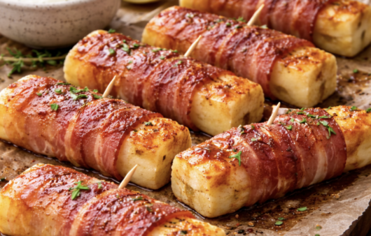 Mit Speck umwickelte Halloumi-Sticks_6