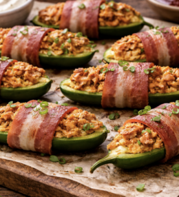 Mit Pulled Pork gefüllte Jalapeño-Poppers