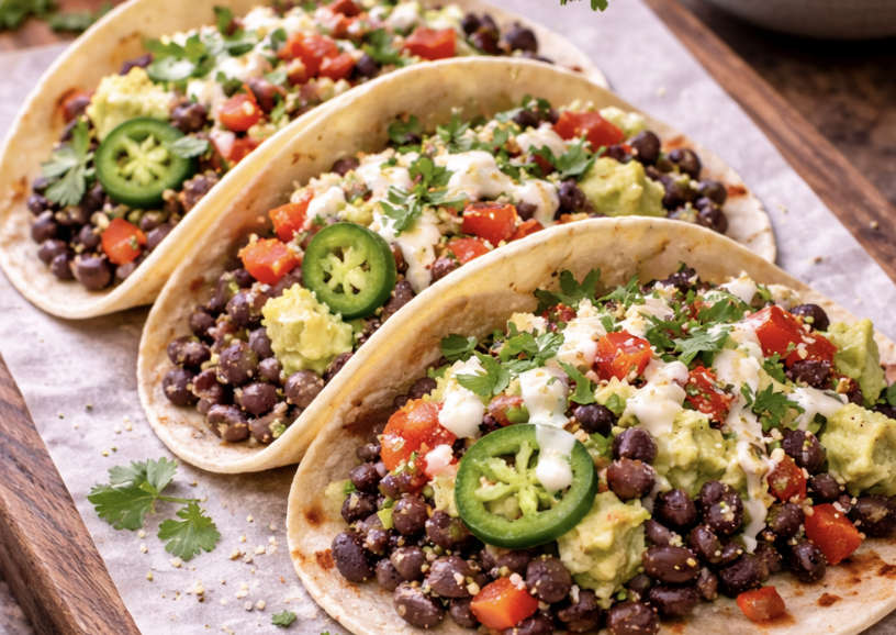 Tacos mit schwarzen Bohnen und Avocado_7