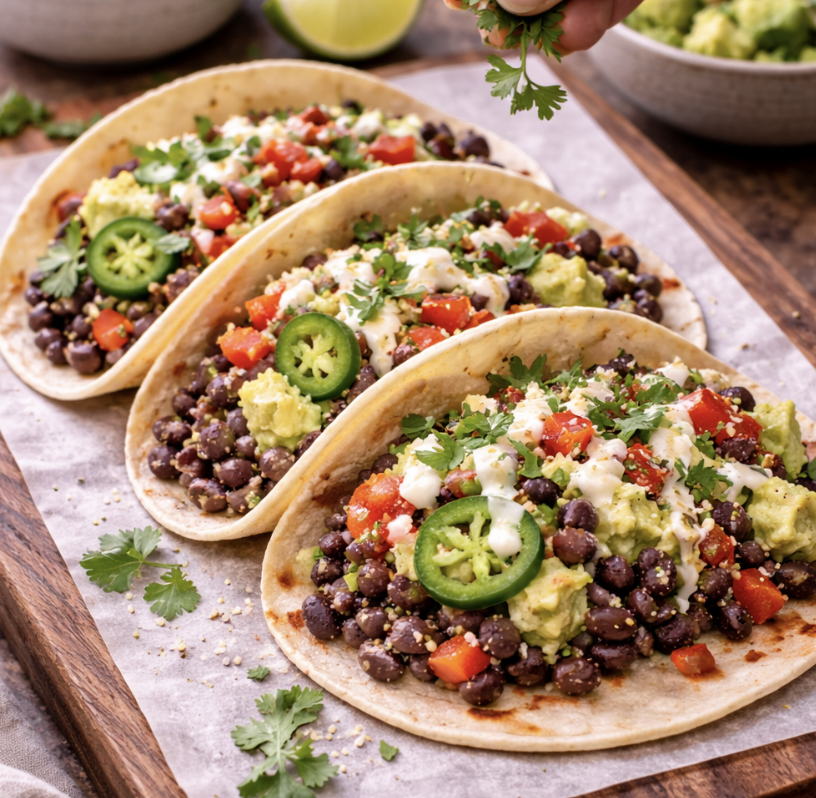 Tacos mit schwarzen Bohnen und Avocado_7