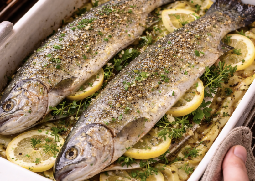 Gebackene Forelle mit Kräutern_7