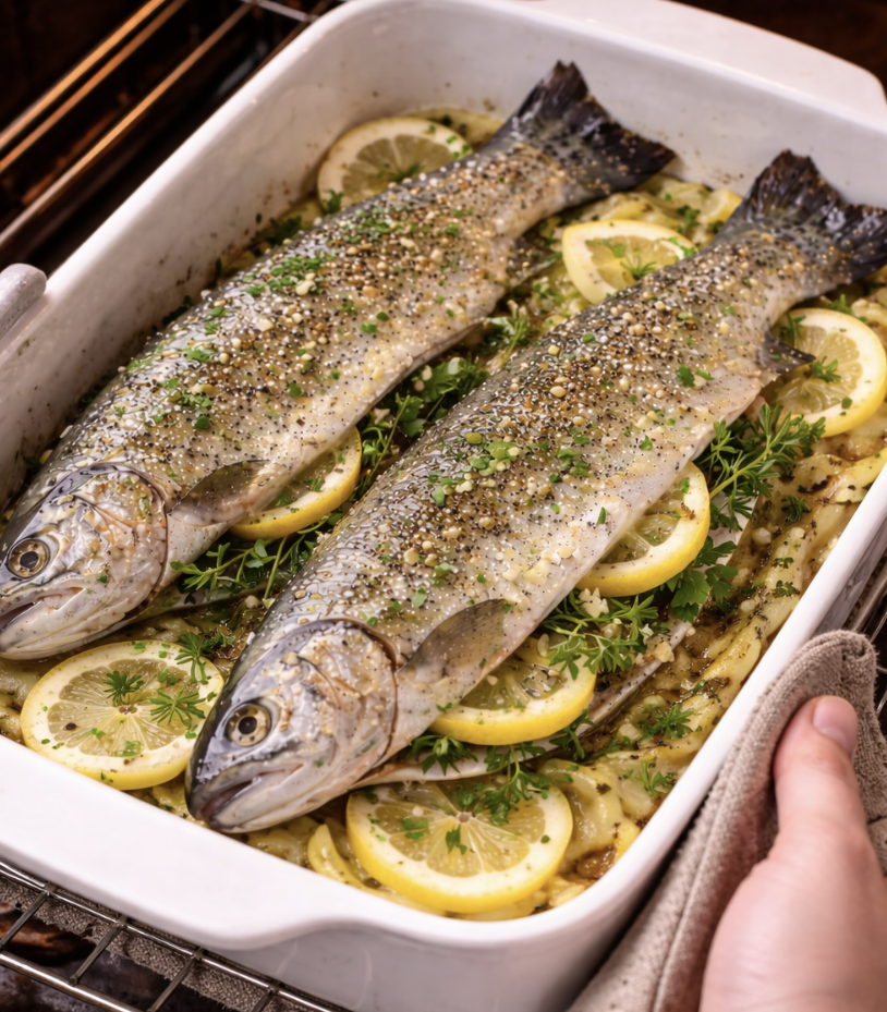 Gebackene Forelle mit Kräutern_7