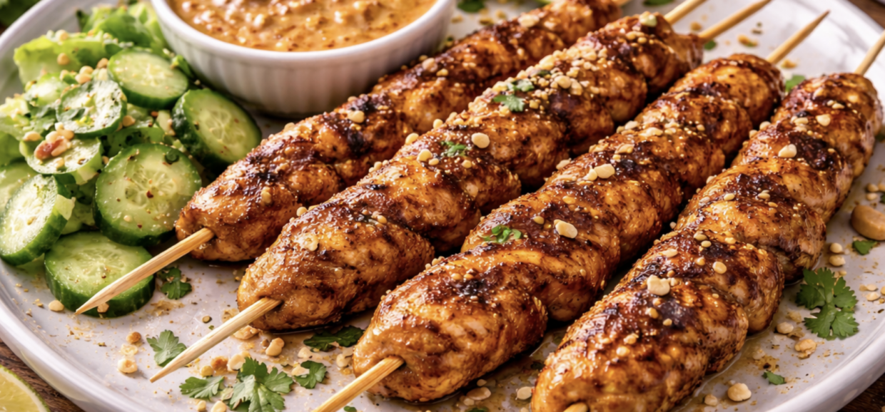 Hähnchen-Satay mit Erdnusssauce_7