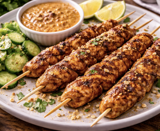 Hähnchen-Satay mit Erdnusssauce_7