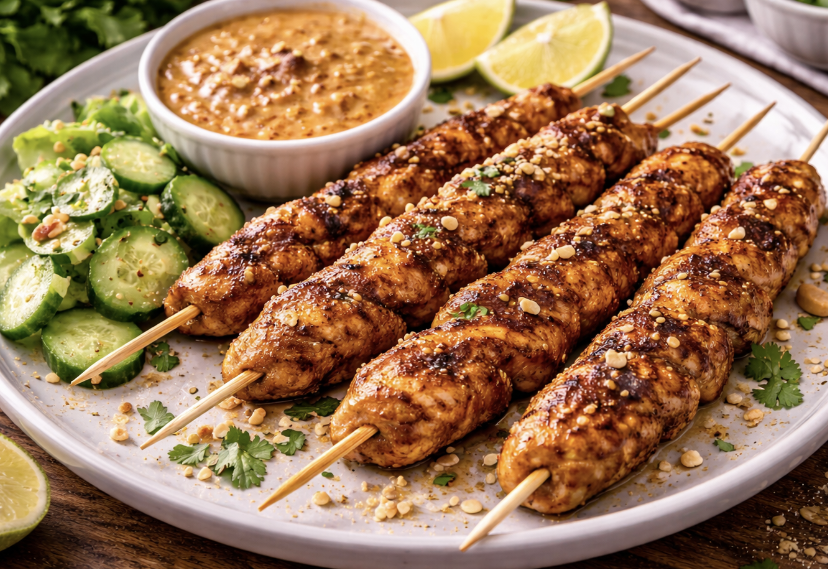 Hähnchen-Satay mit Erdnusssauce_7