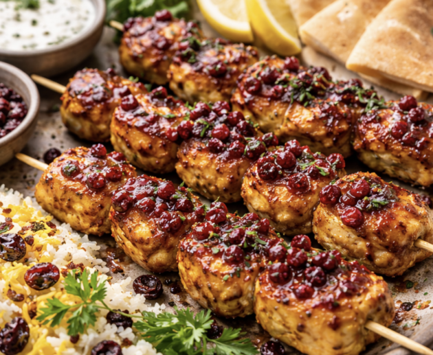 Persische Safran-Hähnchenspieße mit Berberitzen-Glasur_8