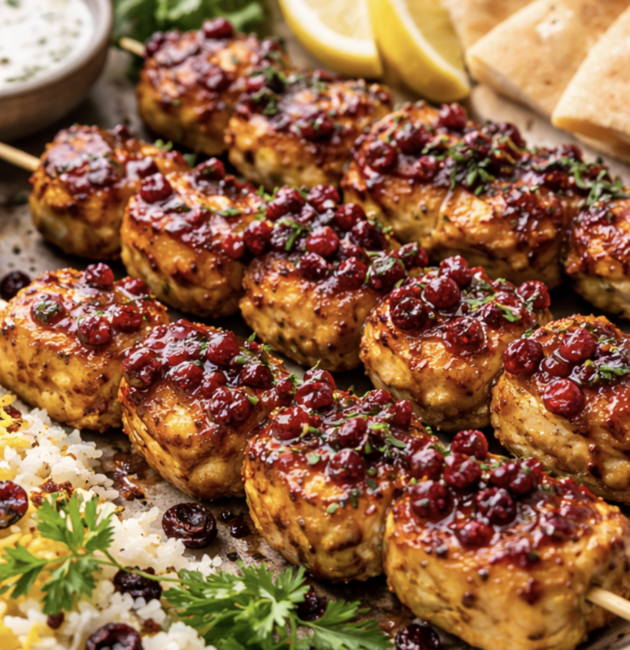 Persische Safran-Hähnchenspieße mit Berberitzen-Glasur_8