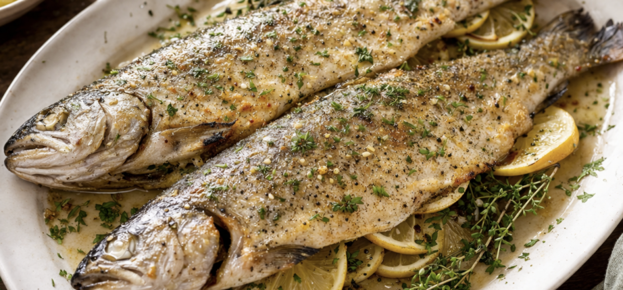 Gebackene Forelle mit Kräutern_8