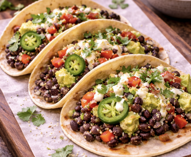 Tacos mit schwarzen Bohnen und Avocado_8