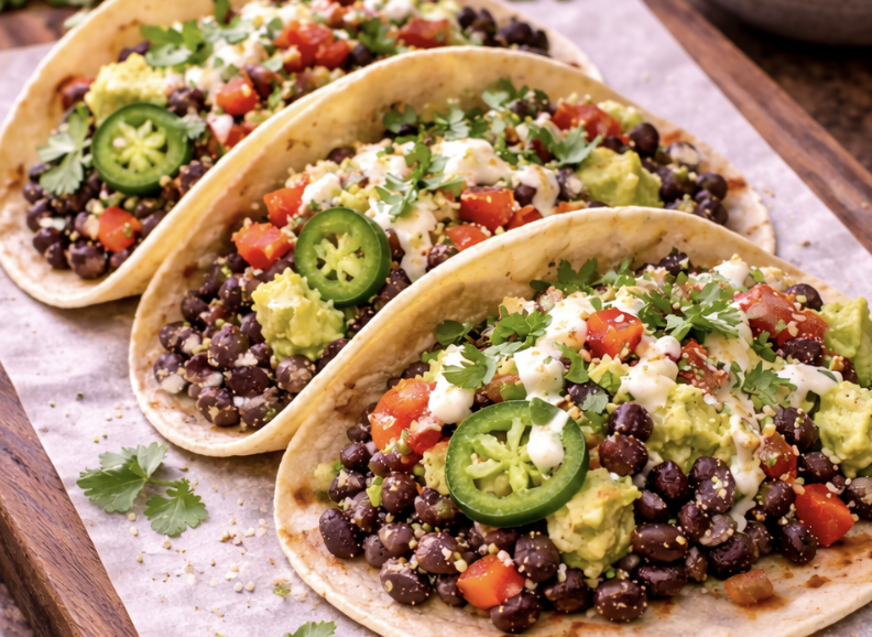 Tacos mit schwarzen Bohnen und Avocado_8