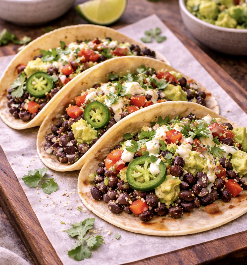 Tacos mit schwarzen Bohnen und Avocado_8