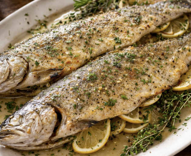 Gebackene Forelle mit Kräutern_8