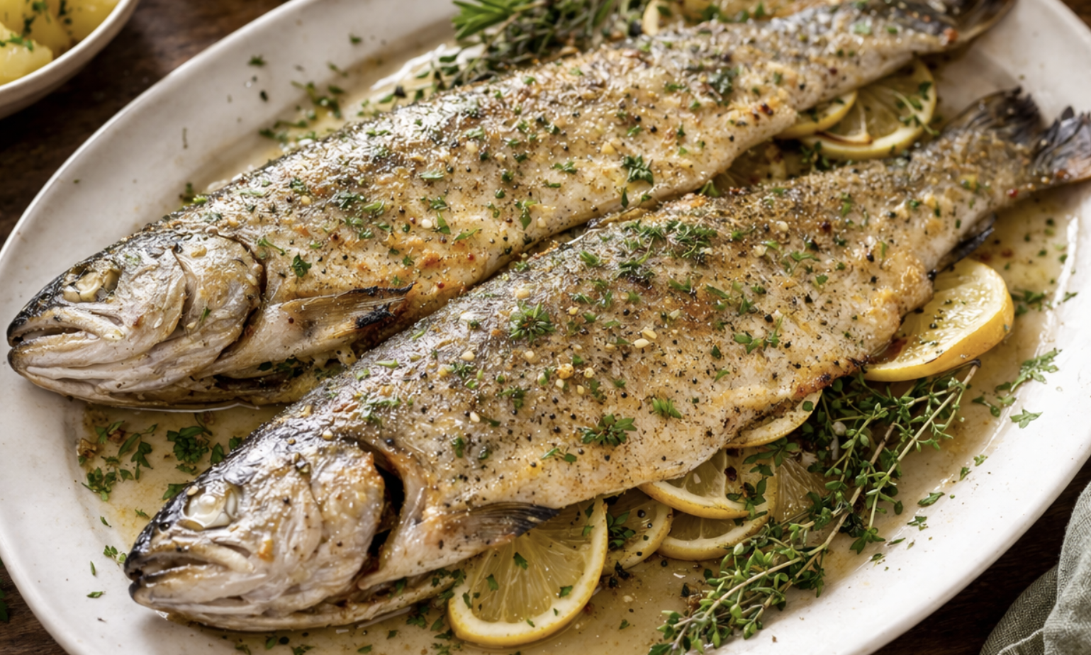 Gebackene Forelle mit Kräutern_8