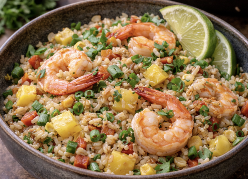 Gebratener Reis mit Ananas und Garnelen_9
