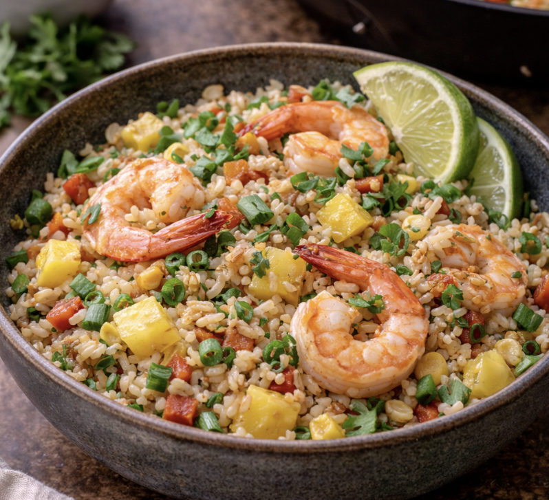 Gebratener Reis mit Ananas und Garnelen_9