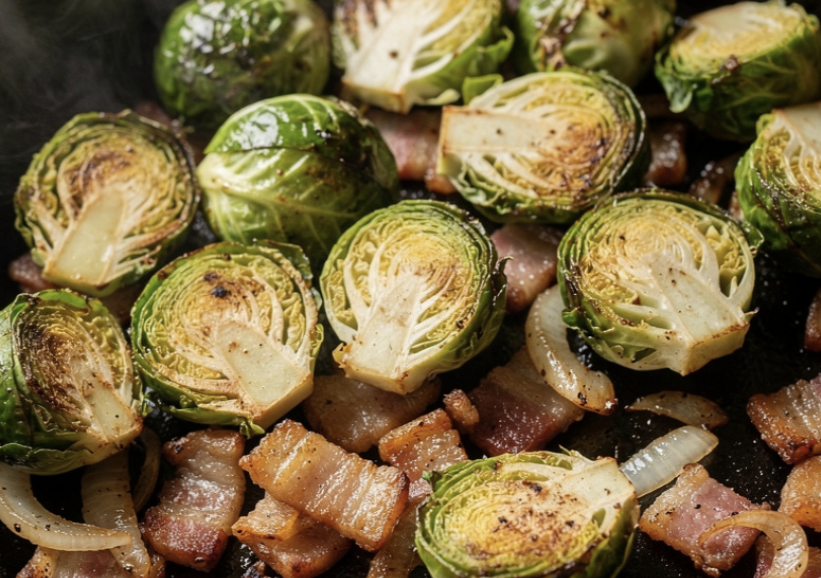 Schweinefilet mit Speck und Rosenkohl_2