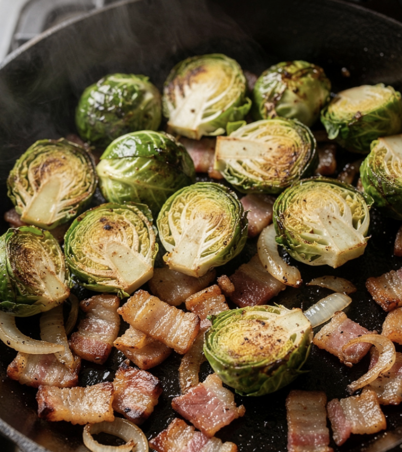 Schweinefilet mit Speck und Rosenkohl_2