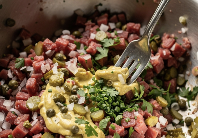 Beef-Tatar mit Trüffelmayo & Kapern_4