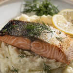 Ofengebackener Lachs mit Blumenkohlpüree_5