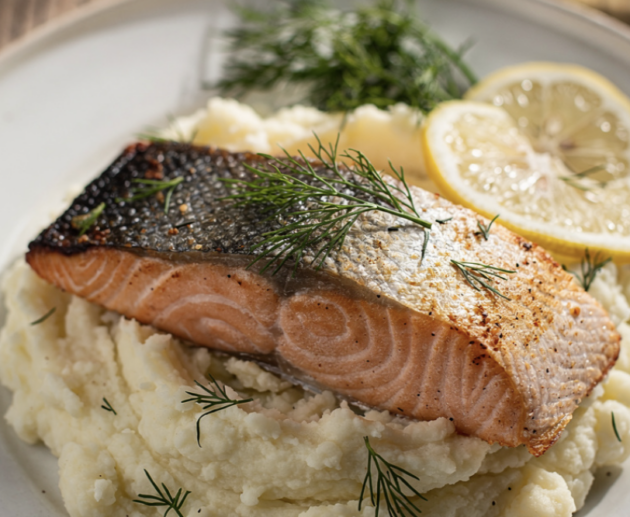 Ofengebackener Lachs mit Blumenkohlpüree_5