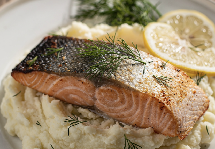 Ofengebackener Lachs mit Blumenkohlpüree_5