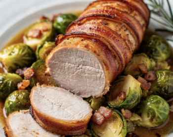Schweinefilet mit Speck und Rosenkohl_5